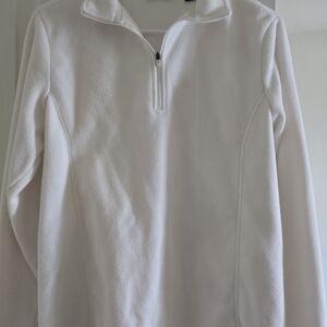 White Quarter-Zip Fleece Pullover